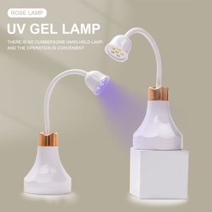 Asciuga Unghie 21W Lotus Mini Asciuga Unghie Lampada UV LED Braccio di Rotazione 360° Pieghevole Luce per Unghie Gel Ricaricabile Rapida per Manicuris Salone Casa Fai da Te 230619