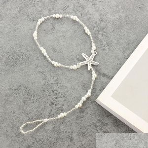 Anklets Anklet Bracelet Female Starfish Ankle Wrist Jewelry Chain Hand Beach Adjustable Sandals Feet Fem Dhhkd