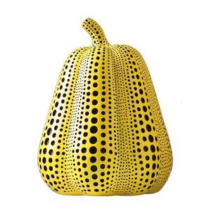 Decorative Objects Figurines Yayoi Kusama Wave Point Pumpk Statue Ornaments Room Decor Resin Figurine Desk Adornment Home Decoration Modern 230619