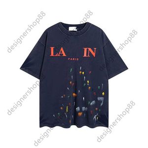 Gellary Dapt Lavins Herren-T-Shirts, Co-Branding, exklusives Speckler-Graffiti-Print, Modemarke, lockeres Herren- und Damen-Kurzarm-T-Shirt