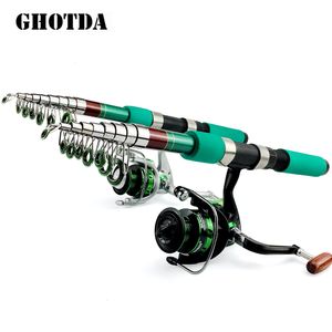 Rod Reel Combo Telescopic Fishing Rod Ccombo 1.8-3.6 m Travel Rod With Spinning Reel Fish Set Kit Feeder Pole 230619