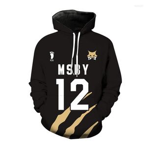 Moletom Masculino Haikyuu Impressão 3D MSBY Black Jackal Sweatshirt Masculino Feminino Moda Esportes Moda Moletom Harajuku Streetwear Tops Vestuário