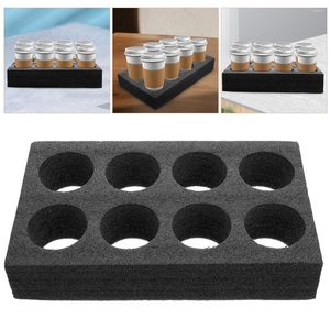 Cups Saucers 2 Pcs Milk Tea Cup Holder Coffee Carrier Tray Disposable Food Containers Packing Takeout Tool Pearl Cotton Beverage Box Glass