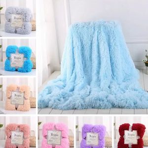 Plush Blanket Super Soft Long Shaggy Blankets Fuzzy Faux Fur Warm Elegant Cozy Throw Sofas Bedding 80x120cm