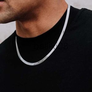 Colares com pingente moda nova corrente de cobra masculino colar gargantilha largura 2/3/4/5mm aço inoxidável espinha de peixe colar para homens mulheres joias presente j230620