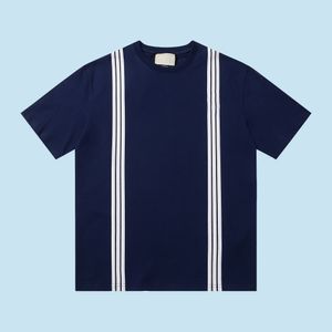 23SS Neue Damen-Herren-T-Shirts, High-End, klassisch, mit Buchstaben bedruckt, Marineblau, T-Shirt, einfach, Sommer, Strand, atmungsaktiv, Straßenmode, lässig, vertikal gestreift, kurzärmelig, TJAMMTX315