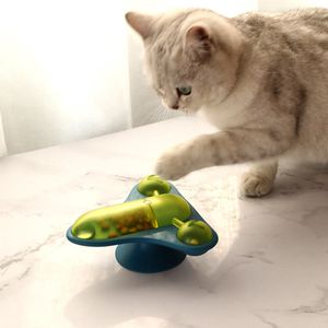 Brinquedo de avião interativo para gatos Ótimo para porções Brinquedo com vazamento para gatinhos Engraçado Rotação Filhote de cachorro Alimentador lento Suprimentos para animais de estimação