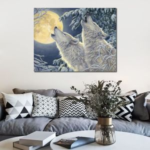 Abstract Canvas Art Moonlight Painting Handmade Modern Decor for Entryway