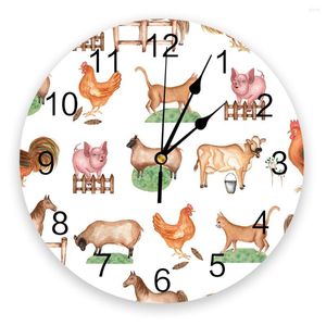 Duvar Saatleri Ülke Tarzı Çiftlik Hayvan Tavuk Koyun Domuz Saati Modern Tasarım Ev Dekorasyon Oturma Odası Sanat için Saat