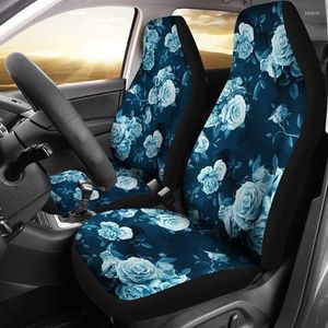 Coprisedili Auto Rose Floreali Blu Coppia 2 Protezioni Anteriori Fiori Accessori