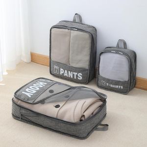 Torby do przechowywania 3-częściowy zestaw odzieży podróżna przenośna walizka do pakowania bagażu worka sortowanie ubrań bielizny osobny organizator