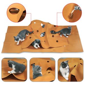 Pet Toys Cat Playing Game Mat Training Activity Collapsible Rug Scratch Resistant Toys Bite Climbing Frame Cat Litter Mat Pad