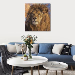 Abstract Animal Canvas Art Occhi attenti Pittura a olio artigianale Arredamento moderno per monolocale