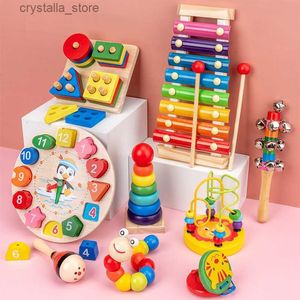 Montessori Baby Toys Kids 3D Wooden Puzzles Early Learning Baby Games Toys Educational Wooden Toys For Children 1 2 3 Years L230518