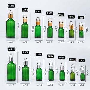 5 ml/10 ml/15 ml/20 ml reagens ögondroppar grönt glas aromaterapi vätskepipett flaska påfyllningsbar snabb frakt F2020 PDFSV