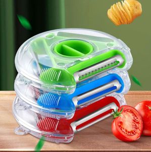 Kitchen Tools Fruit and Vegetable Peeler Shredding Tool Stainless Steel Blade Easy To Clean Replace Function 3 In 1 Peelers DHL