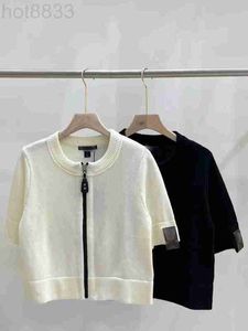 Women's Sweters Designer 2023 Spring Summer Milan Runway O Neck Short Rleeve High End Jacquard Pullover Clothing 07My