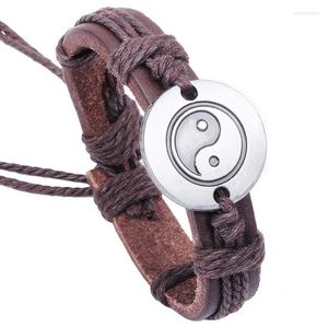 Charm Bracelets Vintage Leather Bracelet Women Twine Genuine Artificial Cuff For Men Pulsera Lederen Armband