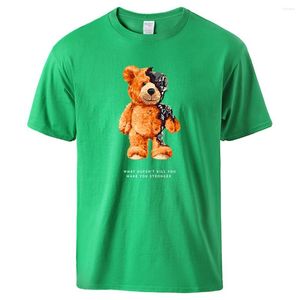 Herren-T-Shirts mit Teddybär-Motiv, zeigen Sie, wie ich wirklich aussehe. T-Shirts für Herren, weiches, atmungsaktives Hemd, Baumwolle, Flut, Streetwear, Basic-Mode