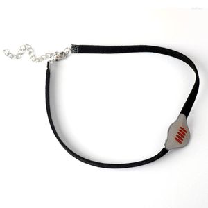 Pendant Necklaces Anime Tokyo Ghul Choker Necklace Kaneki Ken Face Towel Stand Velvet Neckwear Jewelry Clavicle Chain For Girls Women Party