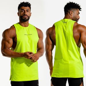 Herrtankstoppar sommarmärke coola fluorescerande färger tank top män stringer gym bodybuilding kläder man fitness muskel träning ärmlös 230620