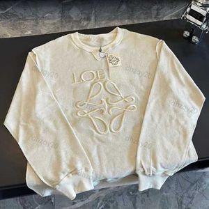 メンズパーカースウェットシャツデザイナーLoe Sweatshirt Designerパーカー秋の冬の刺繍文字クルーネックセーターと女性用カジュアルウォームプルオーバー