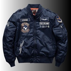 Jaquetas masculinas inverno hip hop grossa jaqueta quente militar motocicleta ma 1 piloto parka de algodão masculino baseball bomber m 5xl 230620