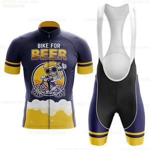 Cycling Jersey Sets Beer Pattern Clothing Summer AntiUV Set Breathable Racing Sport Ciclismo Mountain Bike 230620