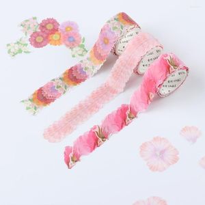 Presentförpackning 200st Retro Petal Leaf Moon Button Dekorativ självhäftande tejp Maskering Washi DIY Scrapbooking Sticker Label Stationery