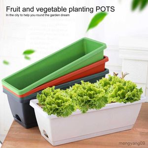 Planters Pots Vegetable Planter with Drain Hole Large Capacity Shatterproof Rectangular Flower Pot Windowsill Planter Box Garden Supplies R230620