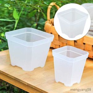 Planters Pots 1pc Creative Flower Pot Square Planter Nursery Plastic High Quality Succulents Orchid Pots Garden Supplies Home Desktop Decor R230620