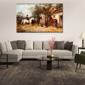 Arte em tela de paisagem realista conduzindo uma pechincha Feito à mão Heywood Hardy pintura artística para decoração de quarto familiar