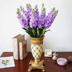 Dried Flowers Silk Hyacinth Violet Artificial flower branch fleurs for autumn fall home wedding decoration fake flowers wreath