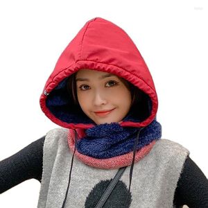 Berets Autumn Women Warm Cap Winter Men Knitted Beanie Female Male Scarf Suit For Boy Girl Gorras Bonnet One Piece Hooded Hat