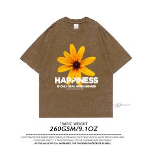 Mens TShirts Privathinker Daisy Tie Dye Vintage Tshirt Korean Shirt Men Streetwear Unisex Oversized Acid Washed T shirts Top Male Clothing 230620