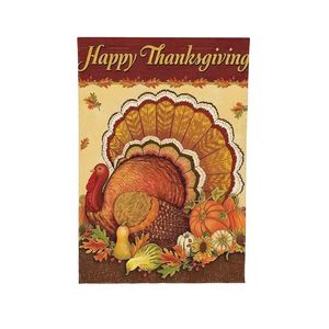 1pc, Thanksgiving Garden Flag Turkey Pattern Outdoor Decoration Important Festival Decoration (without Flagpole)