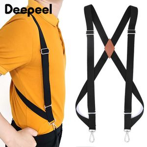 Other Fashion Accessories 1Pc Deepeel 25125cm Men's Suspender Elastic Wide Suspenders Adjustable 2 Clips Strap X Type Braces Decorative Male Jockstrap 230619