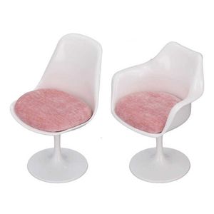 أدوات ورشة عمل دمية أثاث دمية Doll House Chair ABS White Pink Round Feet كرسي قابلة للدوران ل 1 6 دمى البيت تظاهر لعبة 230619