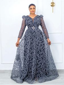 Kleider in Übergröße iDress Plus Size Damenbekleidung Spitze Durchsichtiger Tüll Langarm Fit und Flare Maxi-Prinzessinkleid für Party, Geburtstag, Hochzeit 230620