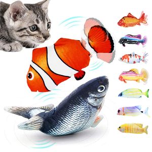 Cat Furniture Scratchers Toy Fish USB Ricarica elettrica Simulazione Catnip Pet Masticare Morso Giocattoli interattivi Dropshiping Floppy Wagging 230620