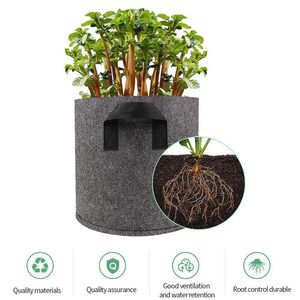 Planters Pots Tanaman Tumbuh Tanaman Sayuran Tumbuh Pot Taman dengan Pegangan Pot Bunga Menebal Merasa Tumbuh