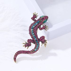 Brooches Lizard Vintage Animal Reptile Brooch Pin Full Rhinestone Suit Clothing Bag Accessories Unisex Party Daily Gift