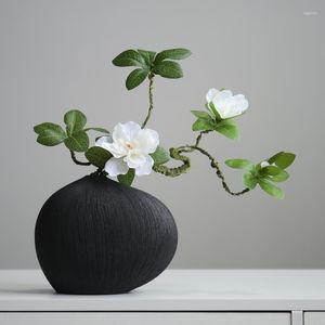 Wazony ceramiczny kwiat wazon biały czarny salon prosta kreatywna luksus nowoczesny duży skandynaty