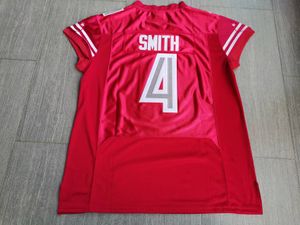 تلبس لعبة الهوكي الكلية الصور البدنية DC Defenders Red White 4 Abram Smith Men Youth Women Vintage High School Size S-5XL أو أي اسم ورقم Jersey