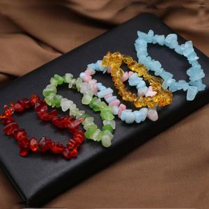 Charm Bracelets Pedra Natural Gravel Bracelet Charms Ágata Aquamarine Red Quartz Irregular Para Mulheres Joias Presente Comprimento 18cm