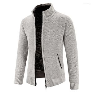 Giacche da uomo Collo in piedi Cerniera Giacca a maniche lunghe Maglione casual allentato Cardigan lavorato a maglia Capispalla autunno e inverno 2023 da uomo