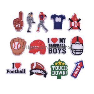 Shoe Parts Accessories Pvc Clog Charms Flowers Sports Football Baseball Buckles Christmas Shoes Decoration Fit Bracelet Jibbitz Gi Dhqgo