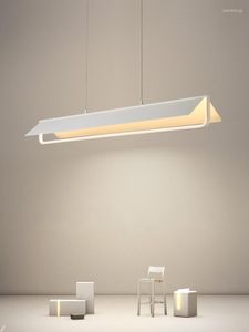 Lampadari Lampadario moderno a led Soggiorno Sala da pranzo Cucina Bar Illuminazione per interni Una lampada da tavolo lunga e semplice