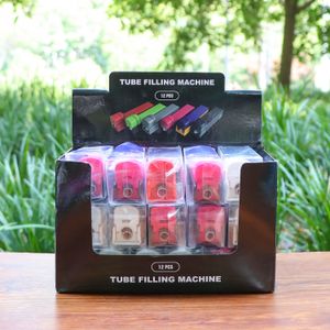 Multi Color Plastic Manual Cigarette Puller Tobacco Rolling Machine Injector Case Single Tube Filling Roller Cones Maker Free Drop Shipping Wholesale