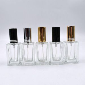 15ml Square Glass Perfume Atomizer, Empty Parfum Bottle Silver Gold Black Cap, 15ML Cosmetics Spray Bottles F2244 Icith